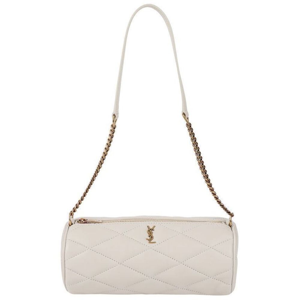 Lafirma Lambskin Suede Mini Tube Bag Vintage White